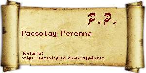 Pacsolay Perenna névjegykártya